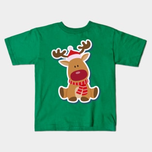 Christmas Moose / Reindeer / Elk / Rudolph Kids T-Shirt